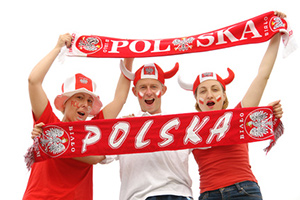 Kibice dopingują Polską Reprezentację Narodową